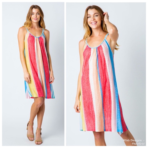 ❤️LAST 1! Striped Strappy Tie Back Cover Up/Dress! - Picture 3 of 5